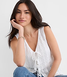 Pointelle Bow Sweater Vest carousel Product Image 2