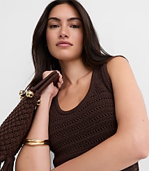 Pointelle Scoop Neck Sweater Tank Top carousel Product Image 3