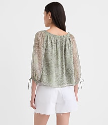 Floral Tie Cuff Off The Shoulder Blouse carousel Product Image 3