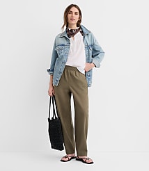 Petite Pull On Barrel Pants in Linen Cotton carousel Product Image 2