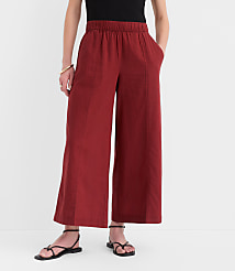 Breezy Wide Leg Crop Pants in Linen Cotton carousel Product Image 2