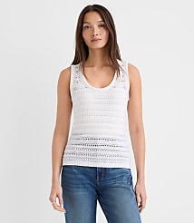 Pointelle Scoop Neck Sweater Tank Top carousel Product Image 1