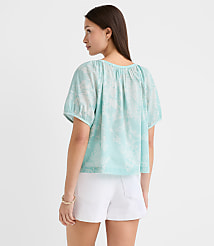 Floral Toile Puff Sleeve Blouse carousel Product Image 3