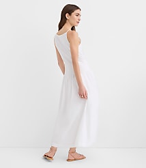 Petite Pleated Mixed Media Midi Halter Dress carousel Product Image 3