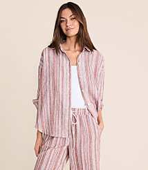 Petite Lou & Grey Striped Linen Cotton Shirt carousel Product Image 2