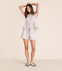 Petite Lou & Grey Checkered Triple Cloth Shorts carousel Product Image 1