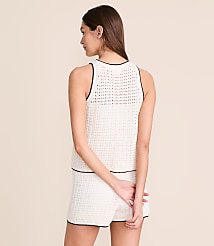 Lou & Grey Tipped Pointelle Sweater Tank Top carousel Product Image 2