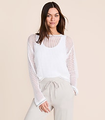 Lou & Grey Tipped Mesh Sweater carousel Product Image 1