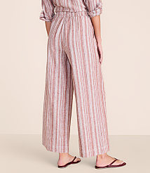 Lou & Grey Striped Linen Cotton Wide Leg Crop Pants carousel Product Image 3
