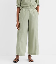 Petite Breezy Wide Leg Crop Pants in Linen Cotton carousel Product Image 2