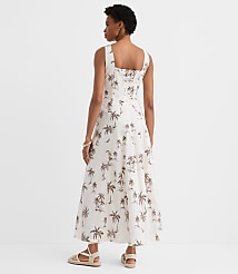 Palm Linen Cotton Seamed Midi Pocket Dress carousel Product Image 4