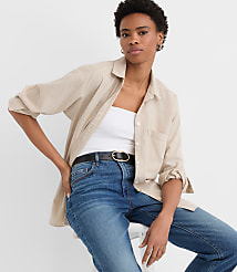 Crosshatch Linen Cotton Everyday Oversized Pocket Shirt carousel Product Image 1