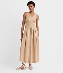Pleated Poplin Midi Pocket Dress carousel Product Image 1