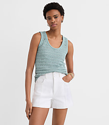Pointelle Scoop Neck Sweater Tank Top carousel Product Image 1