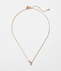 Pearlized Pave Initial Necklace carousel Product Image 1