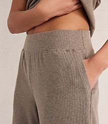 Haven Well Within Organic Cotton Rib Knit Relaxed Wide Leg Pants carousel Product Image 3