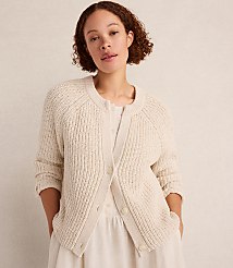 Haven Well Within Cotton Tape Yarn V-Neck Cardigan carousel Product Image 1