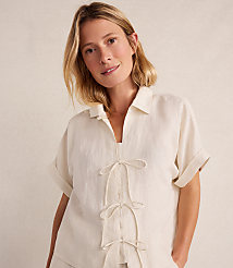 Haven Well Within Linen Tie-Front Top carousel Product Image 1