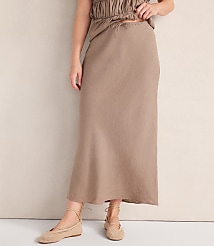 Haven Well Within Linen Bias Cut Midi Skirt carousel Product Image 1