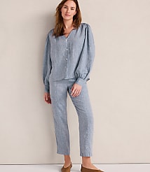 Haven Well Within Linen V-Neck Blouse carousel Product Image 3