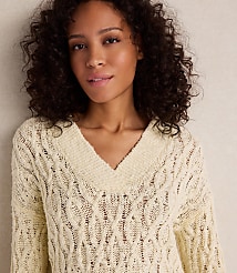 Haven Well Within Slubby Cotton Linen V-Neck Sweater carousel Product Image 2