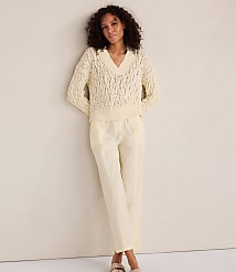Haven Well Within Slubby Cotton Linen V-Neck Sweater carousel Product Image 3