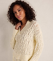 Haven Well Within Slubby Cotton Linen V-Neck Sweater carousel Product Image 1