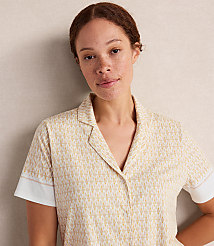 Haven Well Within Organic Cotton Jersey Ikat Foulard Pajama Top carousel Product Image 4