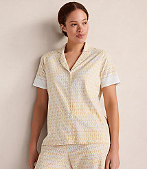 Haven Well Within Organic Cotton Jersey Ikat Foulard Pajama Top carousel Product Image 1