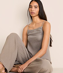 Lou & Grey Ruched Triple Cloth Tank Top carousel Product Image 1