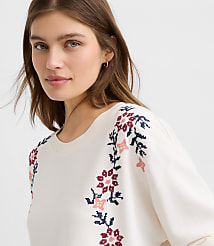 Floral Embroidered Sweatshirt carousel Product Image 5