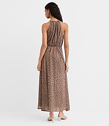 Petite Floral Tucked Maxi Halter Dress carousel Product Image 3