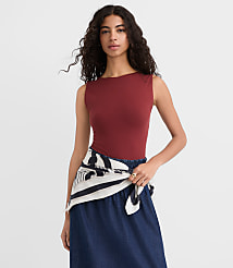 Scoop Back Boatneck Tank Top carousel Product Image 2