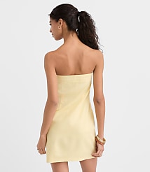 LOFT Beach Linen Cotton Strapless Mini Dress carousel Product Image 3