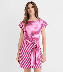 Petite Striped Side Tie Wedge Tee Mini Dress carousel Product Image 1