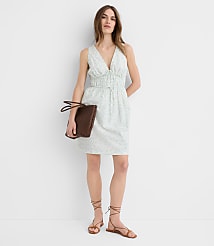 Petite Floral Bow Poplin Mini Pocket Dress carousel Product Image 2