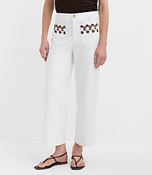 Petite Palmer Wide Leg Crop Pants in Twill carousel Product Image 3