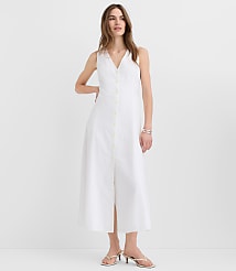 Linen Cotton Vest Midi Dress carousel Product Image 2