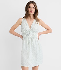 Petite Floral Bow Poplin Mini Pocket Dress carousel Product Image 1