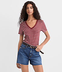Striped Everyday V-Neck Tee carousel Product Image 3