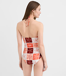 LOFT Beach Starfish Beaded Ruched Halter One Piece Swimsuit carousel Product Image 3