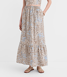 LOFT Beach Floral Poplin Tiered Maxi Pocket Skirt carousel Product Image 3