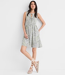 Petite Floral Pintucked Bow Mini Pocket Dress carousel Product Image 2