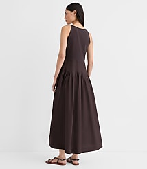 Petite Pleated Mixed Media Midi Halter Dress carousel Product Image 3