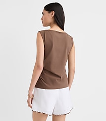 Petite Knotted Boatneck Top carousel Product Image 3