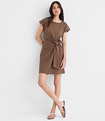 Petite Side Tie Wedge Tee Mini Dress carousel Product Image 3