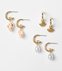 Pearlized Seashell Earring Set carousel Product Image 1