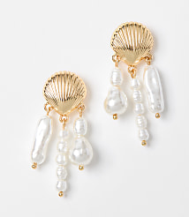 Seashell Pearlized Drop Earrings carousel Product Image 1