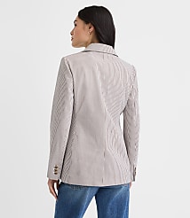 Striped Seersucker Fitted Blazer carousel Product Image 2