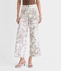 Palmer Wide Leg Crop Pants in Floral Toile carousel Product Image 2